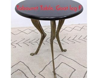 Lot 1218 Decorator Bronze and Granite Tabouret Table. Goat leg F