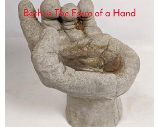 Lot 1289 Small Cast Stone Garden Bird Bath in The Form of a Hand