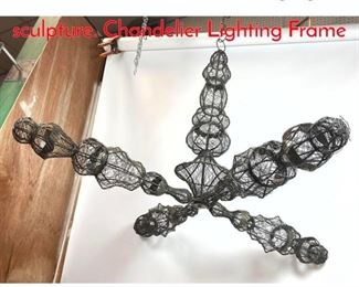 Lot 1295 Wound wire hanging sculpture. Chandelier Lighting Frame
