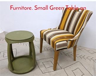 Lot 1347 2pcs Mid Century Modern Furnitore. Small Green Table an