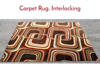 Lot 1351 122 x 9 Large Graphic Op Art Carpet Rug. Interlocking 