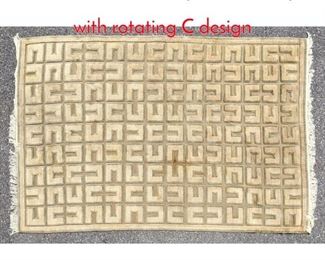 Lot 1359 92x62 Sculpted Tan carpet with rotating C design