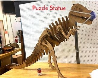 Lot 1369 6 foot long Plywood Dinosaur Puzzle Statue