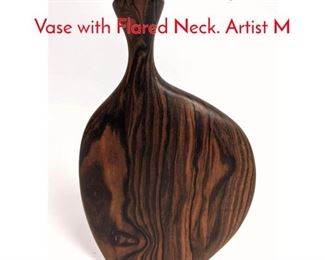 Lot 1378 Rude Osolnik Style Wood Vase with Flared Neck. Artist M