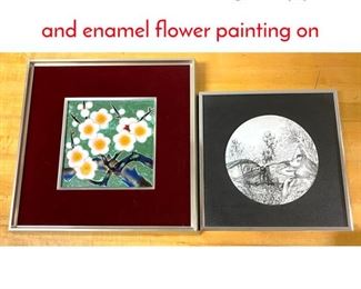 Lot 1384 Teena Goldberg Lady plate and enamel flower painting on