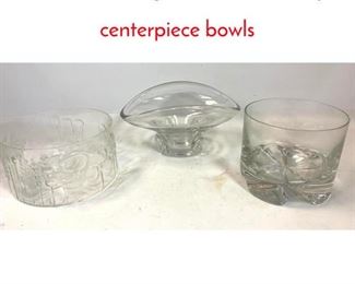 Lot 1385 3 large clear midcentury centerpiece bowls
