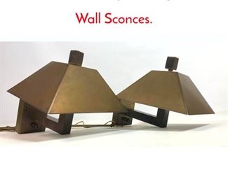 Lot 1388 Pair Chapman Style Brass Wall Sconces. 