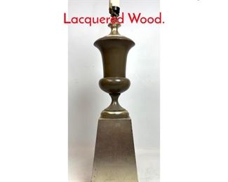 Lot 1403 Urn Form Table Lamp. Lacquered Wood.