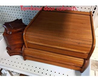 Lot 1449 Teak cases TEAKTECH Tambour door cabinets.