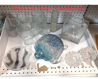 Lot 1452 Large Mid Century Modern Glass Lot, Vases, Candlesticks