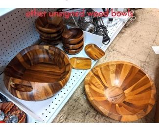 Lot 1454 2 Large NAMBE bowls and other unsigned wood bowls