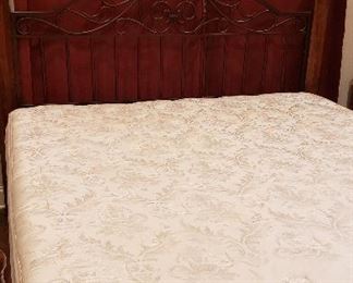 Wood/Iron king size bed,  King size posturpedic mattress set