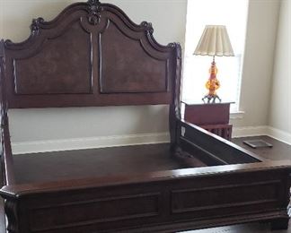 King size bed with headboard, footboard, rails