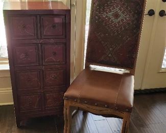 Dining table chair (6),  small chest