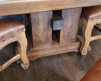 base and chair legs of dining table