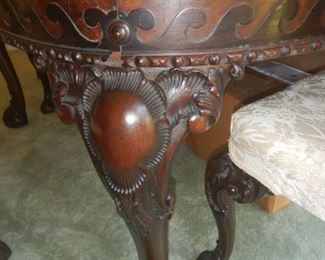 Detail of side of table on legs