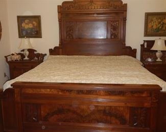 Eastlake King size bed.  Flawlessly and exquisitely converted to King.  Amazing!