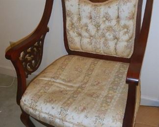 Continental style chair with mother of pearl inlay