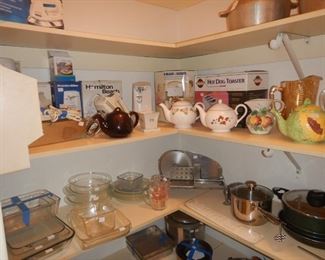 Ceramic ware, small appliances, pots and pans