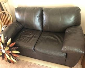 LEATHER LOVE-SEAT MATCHES COUCH