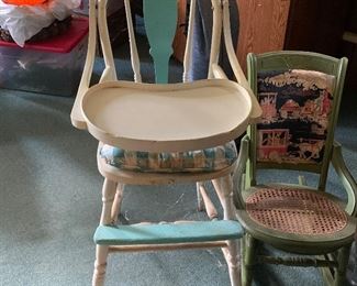 Antique Painted High Chair