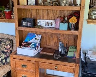 Oak Desk & Book Shelf Unit