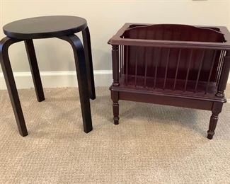 Small Wooden Side Table and Organizer