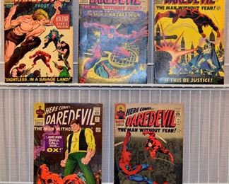 Select Language​▼
Lot 263: Marvel Comic, Early Daredevil -1st Series , Issue #'s 12,13,14,15,16 ,The Ox, Spiderman, Ka-Zar ; 5 Books