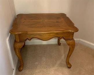 #16	Rectangle Wood End Table w/qa legs w/inlay oak  26x21x21 (2) $40 each	 $80.00 
