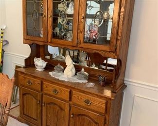 #23	oak china cabinet with 3 drawers and 6 doors 58x18x32-78	 $175.00 
