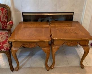 #16	Rectangle Wood End Table w/qa legs w/inlay oak  26x21x21 (2) $40 each	 $80.00 
