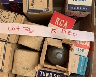 #173	Lot 26 15 boxed RCA and Tung radio tubes 	 $45.00 
