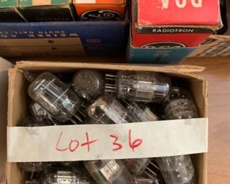 #176	Lot 36 box of vintage radio tubes 	 $30.00 
