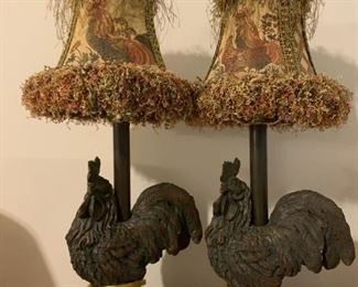 #114	(2) Rooster Lamps   $20 for pair	 $20.00 
