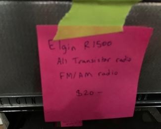 #143	Elgin R1500 All transistor radion FM AM 	 $20.00 
