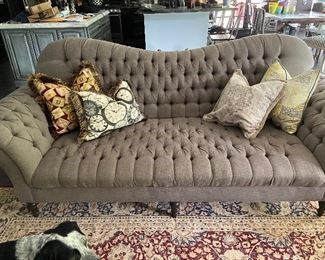 Gray Linen Tufted Couch $500