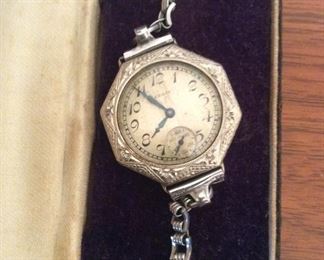 Antique Elgin two dial Women's  Pocket Watch #307576447 Keystone 14K Gold Filled Watch Case 