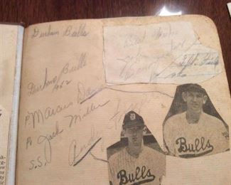 1952 Autograph Book From The Durham Bulls Baseball Team. RARE FIND over 15 Autographs of ball players 