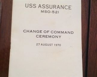 USS ASSURANCE Change of Command Ceremony Aug 1970 