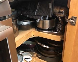 Kitchen pots, pans, essentials 