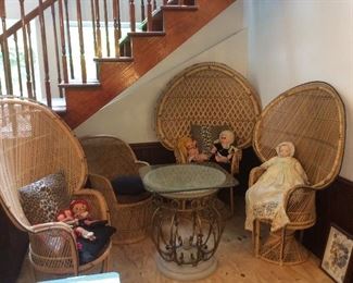 1970 vintage wicker chairs