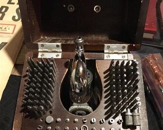 Vintage Watch Maker Staking Tool Set in Original Wood Box