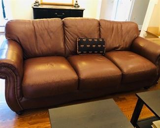 Havertys leather sofa and loveseat