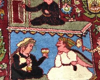 Vintage Handmade Folk art Wool Rug