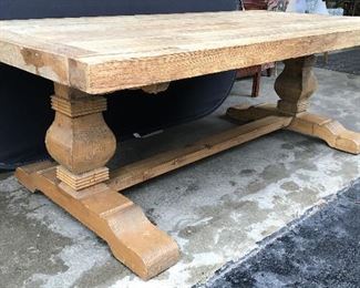 Antique Carved Wooden Farm Table