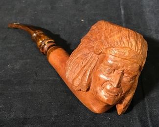 Hand Carved Native American Head Pipe
