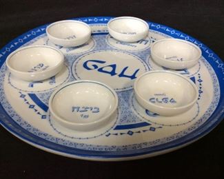 Alec Judiaca Porcelain Blue & White Seder Plate