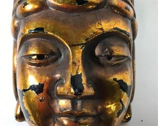 Signed Mixed Material Gilded Buddha Mask