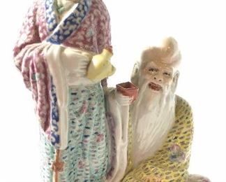 Signed Hand Painted Porcelain Asian Figurals