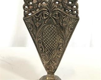 Antique Pedestaled Metal Art Nouveau Vase